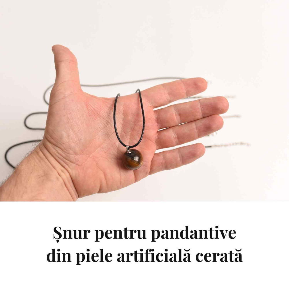 Snur ajustabil din imitatie piele cerata neagra 1.5mm, 60+5cm – Ideal pentru pandantive si medalioane [4]