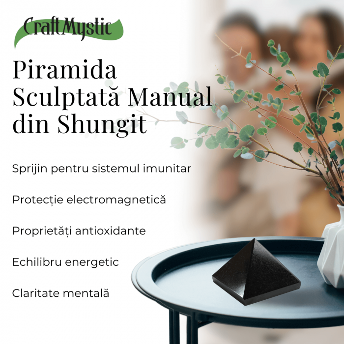 Piramida Sculptata Manual 60mm din Shungit Natural [4]
