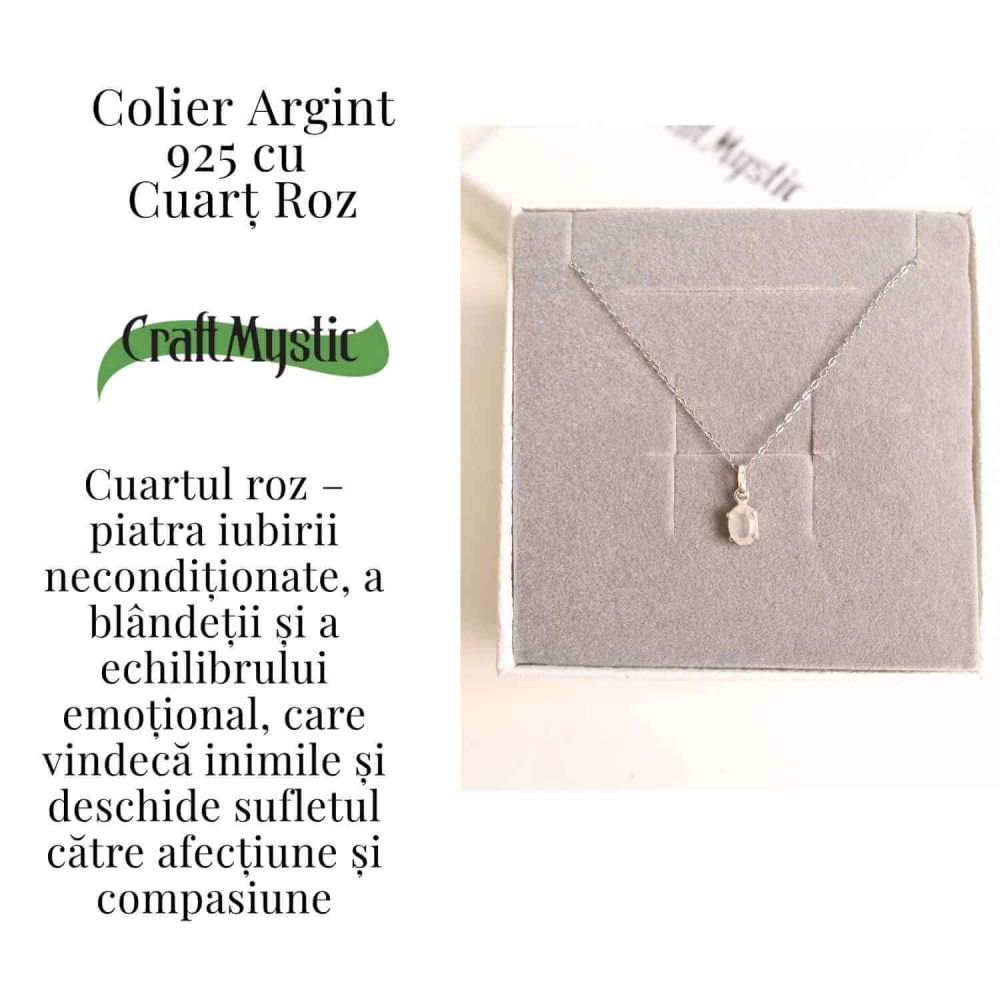 Iubire si Echilibru Emotional – Colier Cuart Roz Argint 925 [3]