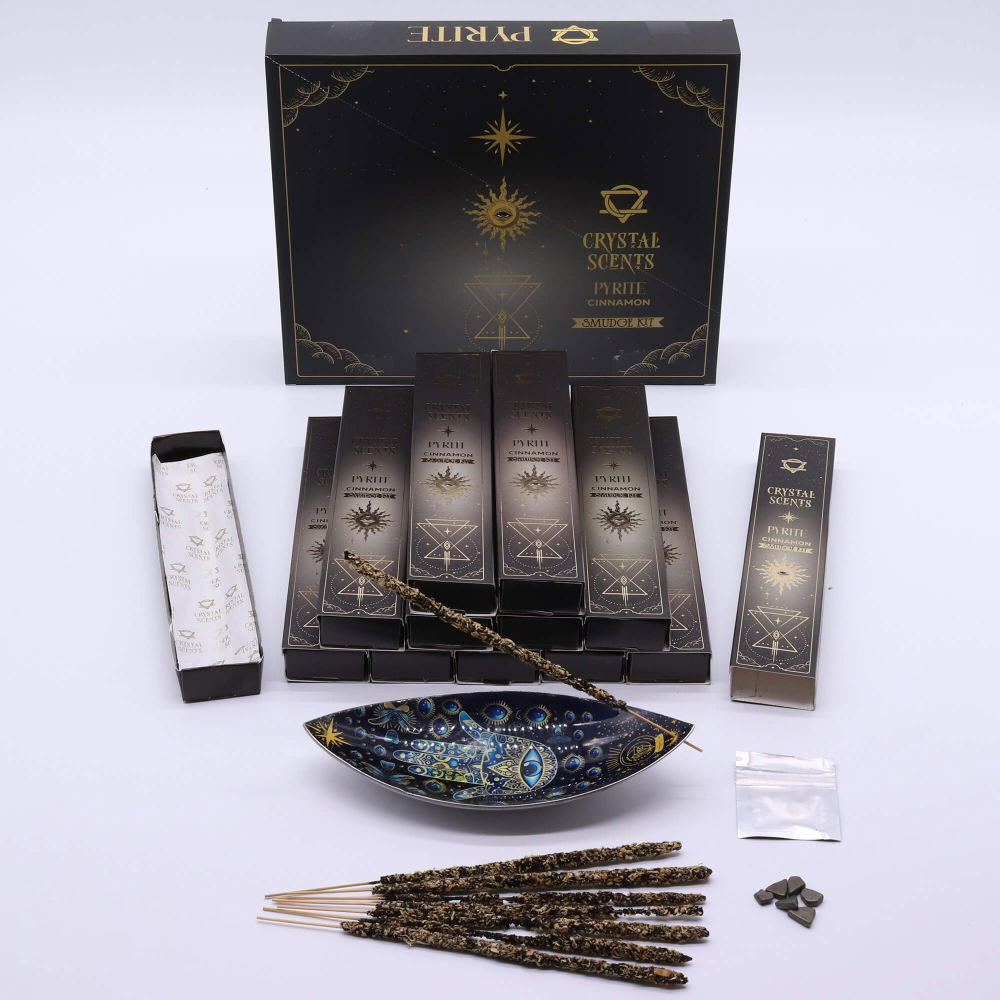 Smudge Kit cu Pirita si Betisoare Parfumate cu Scortisoara – Ritual de Abundenta, Protectie si Energie Activa [4]