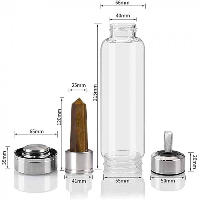 Sticla de apa cu varf de cristal Ametist – 550 ml [4]