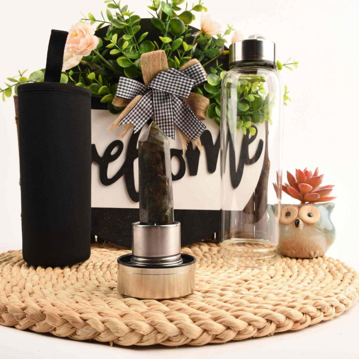 Sticla de apa cu varf de cristal Ametist – 550 ml [2]