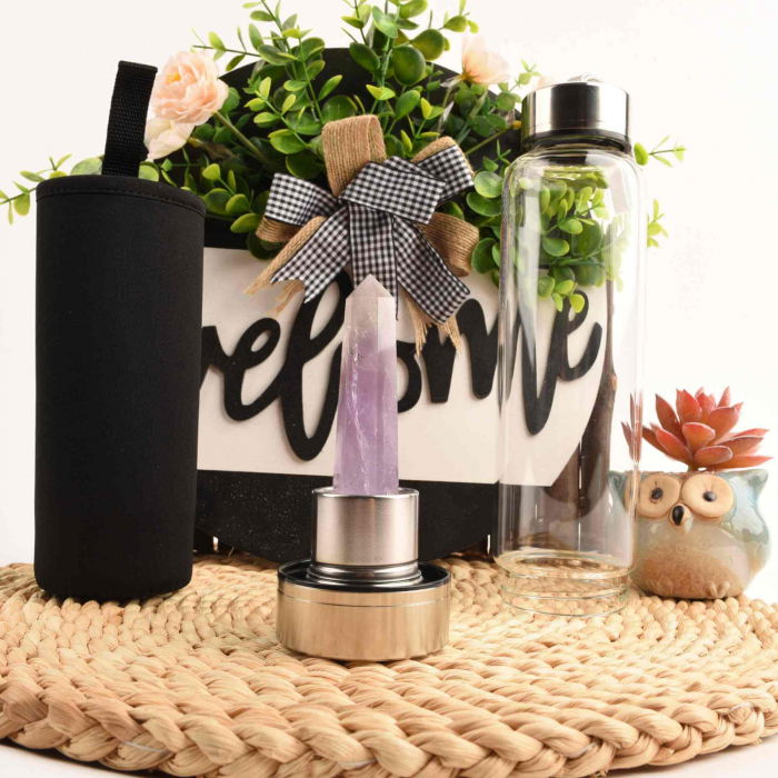 Sticla de apa cu varf de cristal Ametist – 550 ml [4]