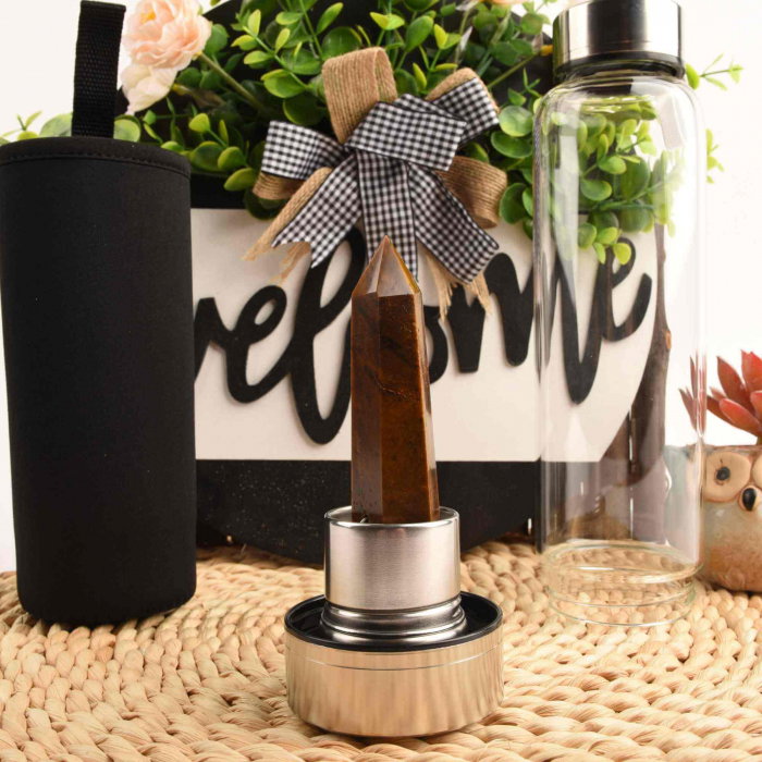 Sticla de apa cu varf de cristal Ametist – 550 ml [2]