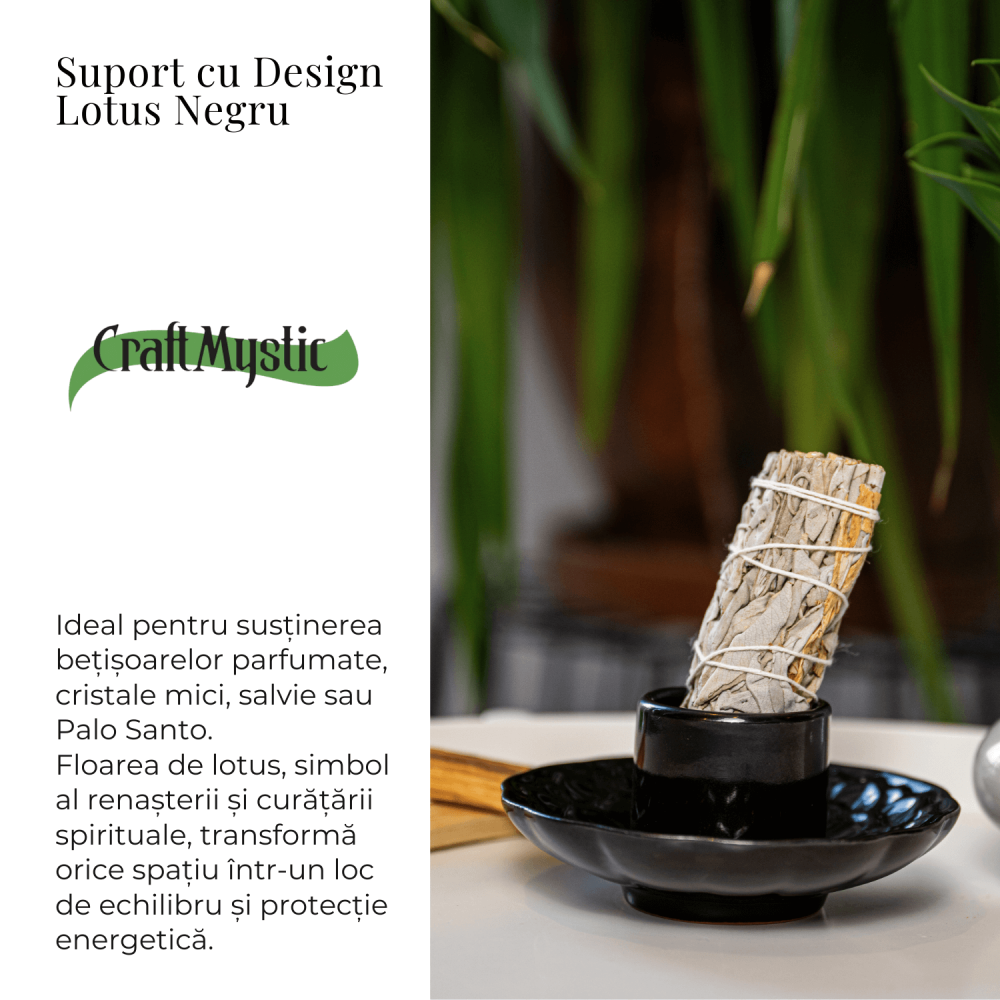 Suport design lotus negru – Pentru accesorii purificare si echilibru energetic [4]