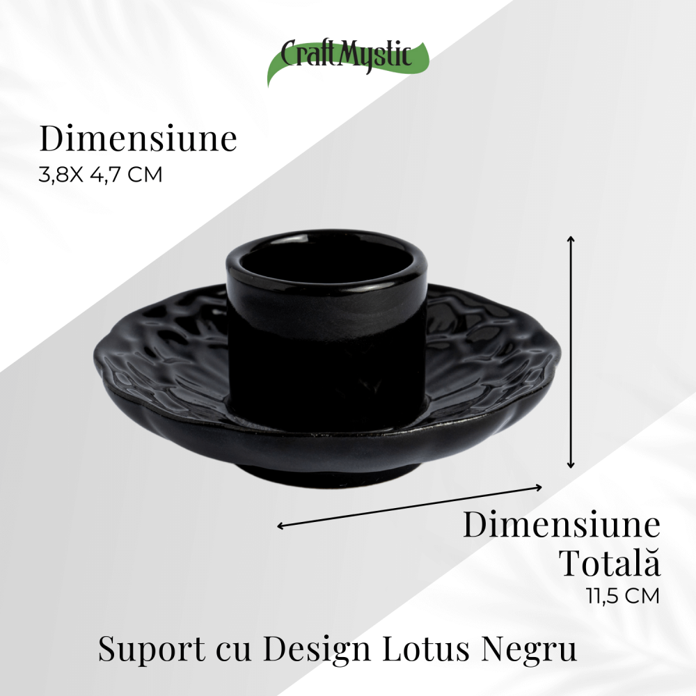Suport design lotus negru – Pentru accesorii purificare si echilibru energetic [2]