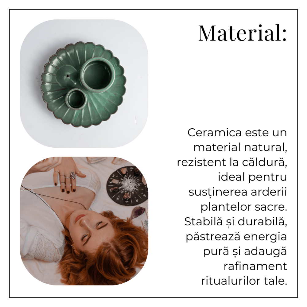 Suport ceramic verde 3 in 1 – Palo Santo, Salvie si Betisoare [6]