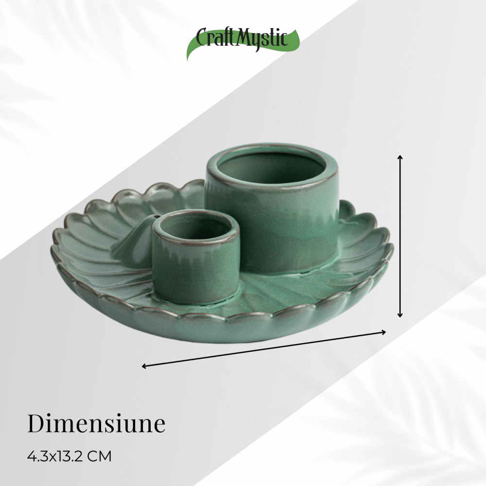 Suport ceramic verde 3 in 1 – Palo Santo, Salvie si Betisoare [3]