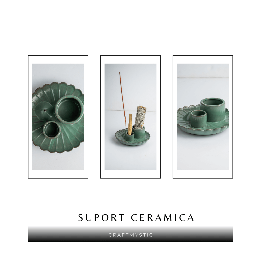 Suport ceramic verde 3 in 1 – Palo Santo, Salvie si Betisoare [9]