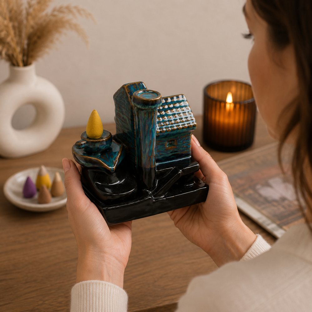 Suport Ceramic pentru Conuri Parfumate Cascada - Casuta Spirituala pentru Relaxare [5]