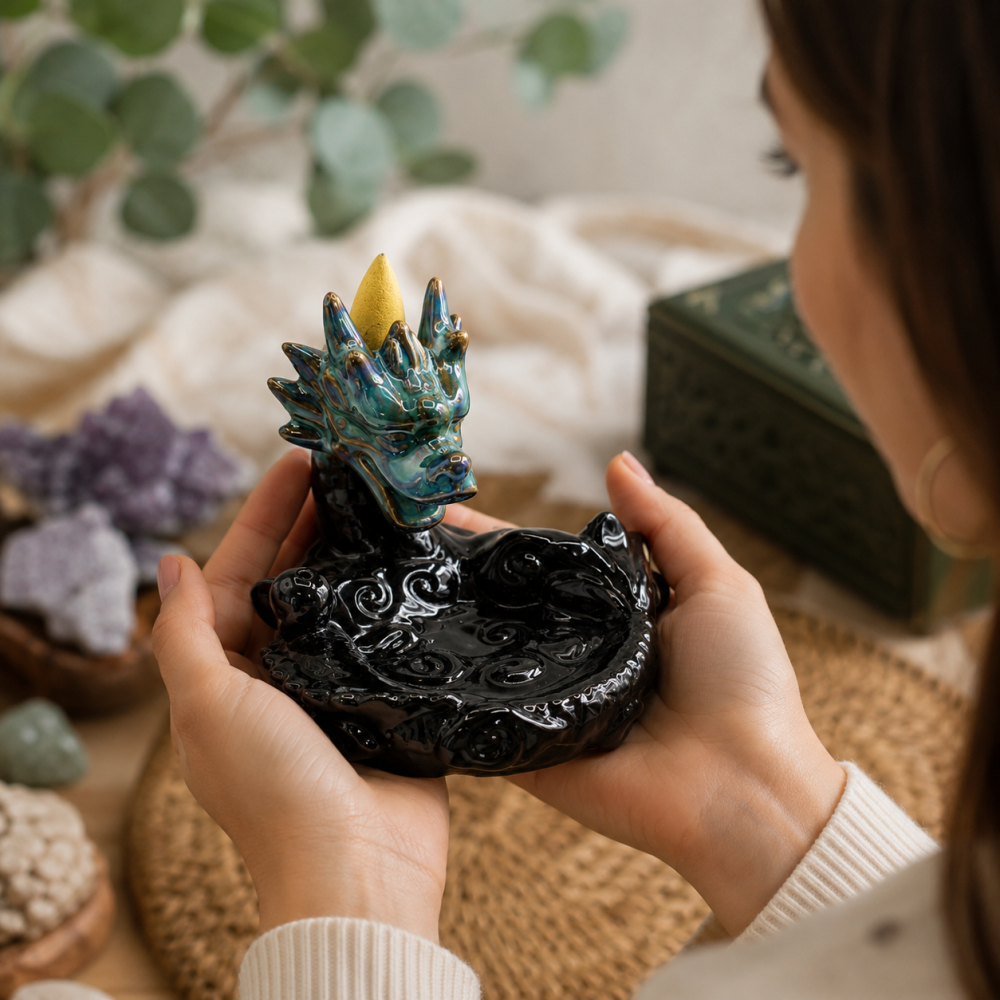 Suport Ceramic Dragon pentru Conuri Parfumate – Protectie Spirituala si Atmosfera Zen [4]