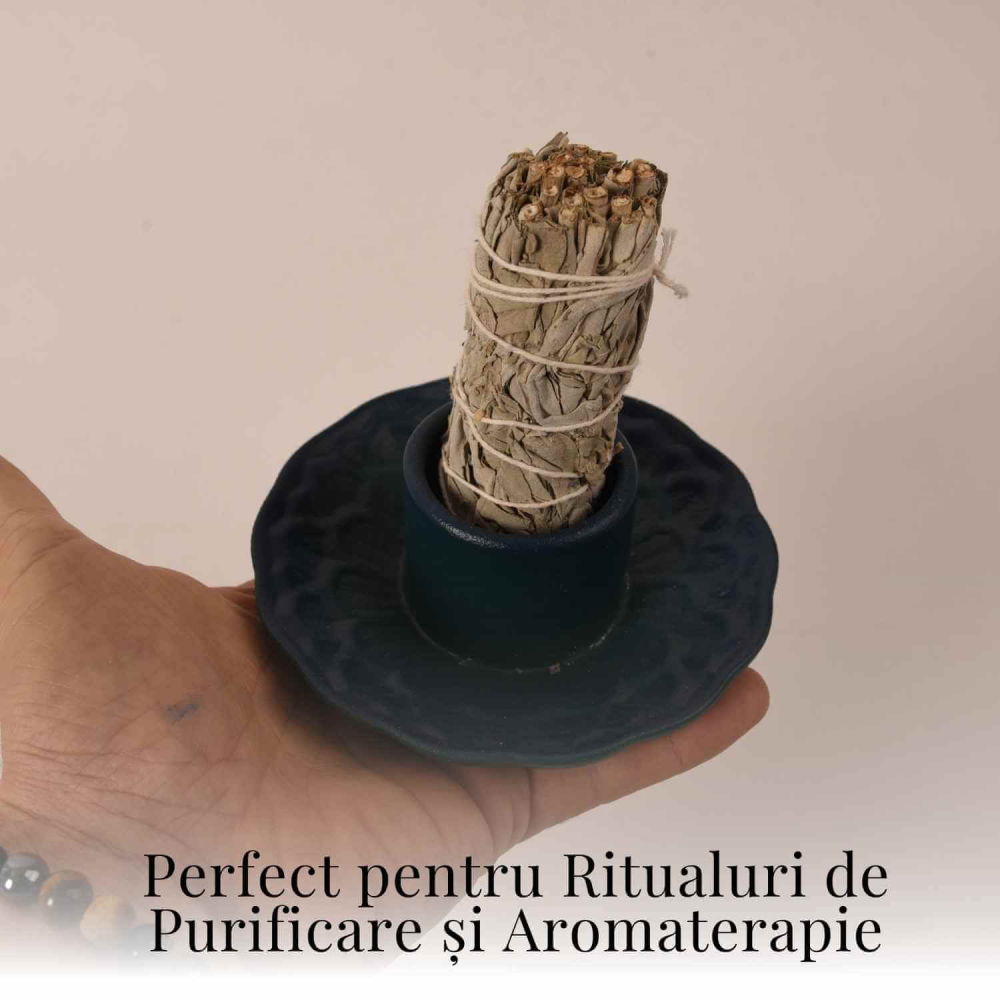 Suport Ceramica pentru Ritualuri de Purificare si Aromaterapie – Model Stabil si Termorezistent [7]