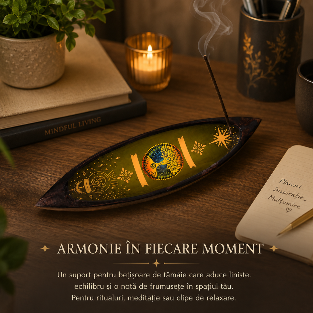 Suport Betisoare Parfumate Arborele Vietii in Forma de Barcuta – Armonie si Relaxare [4]