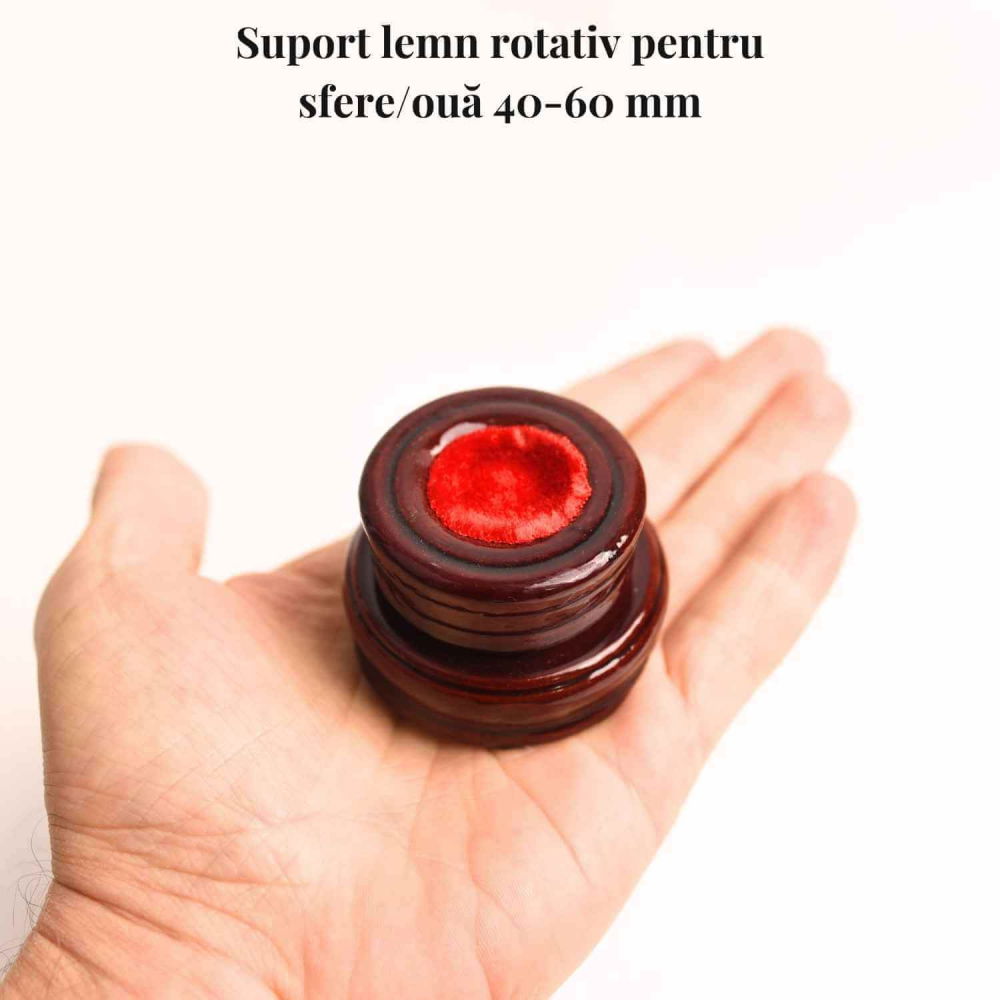 Suport lemn rotativ pentru sfere oua si obiecte sferice– Expunere eleganta si rotativa [3]