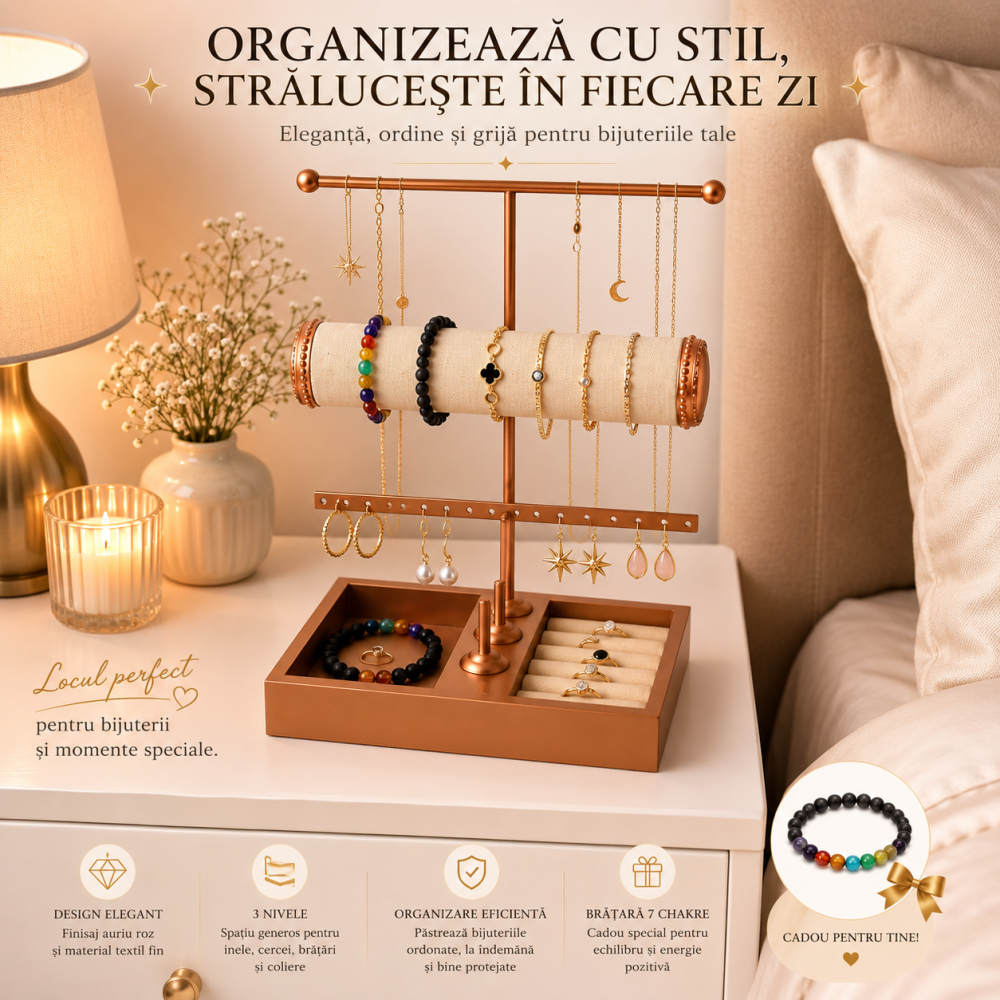 Suport Organizator pentru Bijuterii 3 Nivele – Eleganta si Ordine pentru Colectia Ta [4]