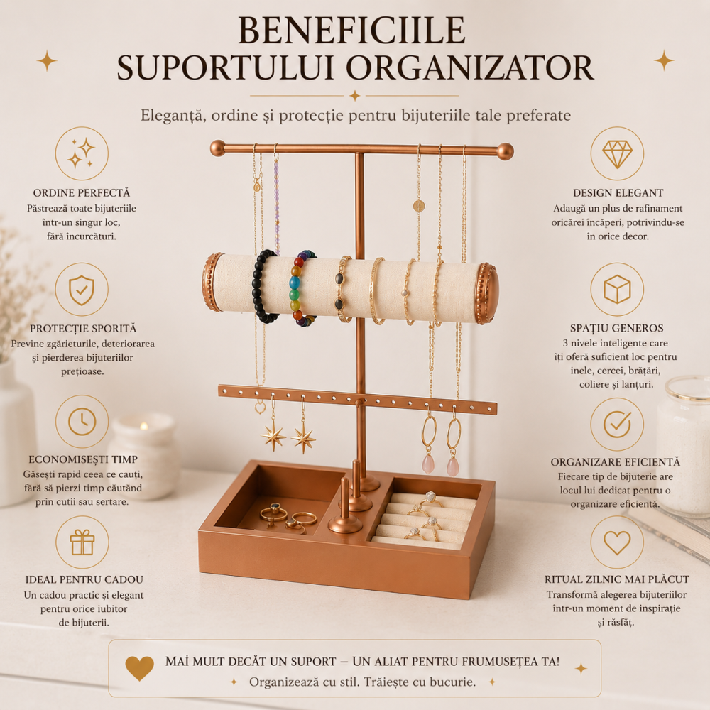 Suport Organizator pentru Bijuterii 3 Nivele – Eleganta si Ordine pentru Colectia Ta [5]