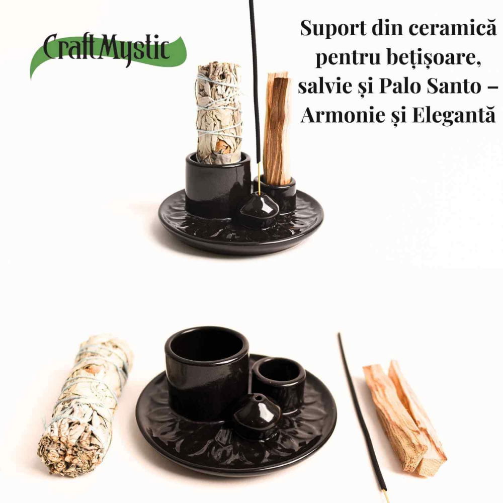 Suport ceramica pentru salvie, palo santo si betisoare – Eleganta si purificare [6]
