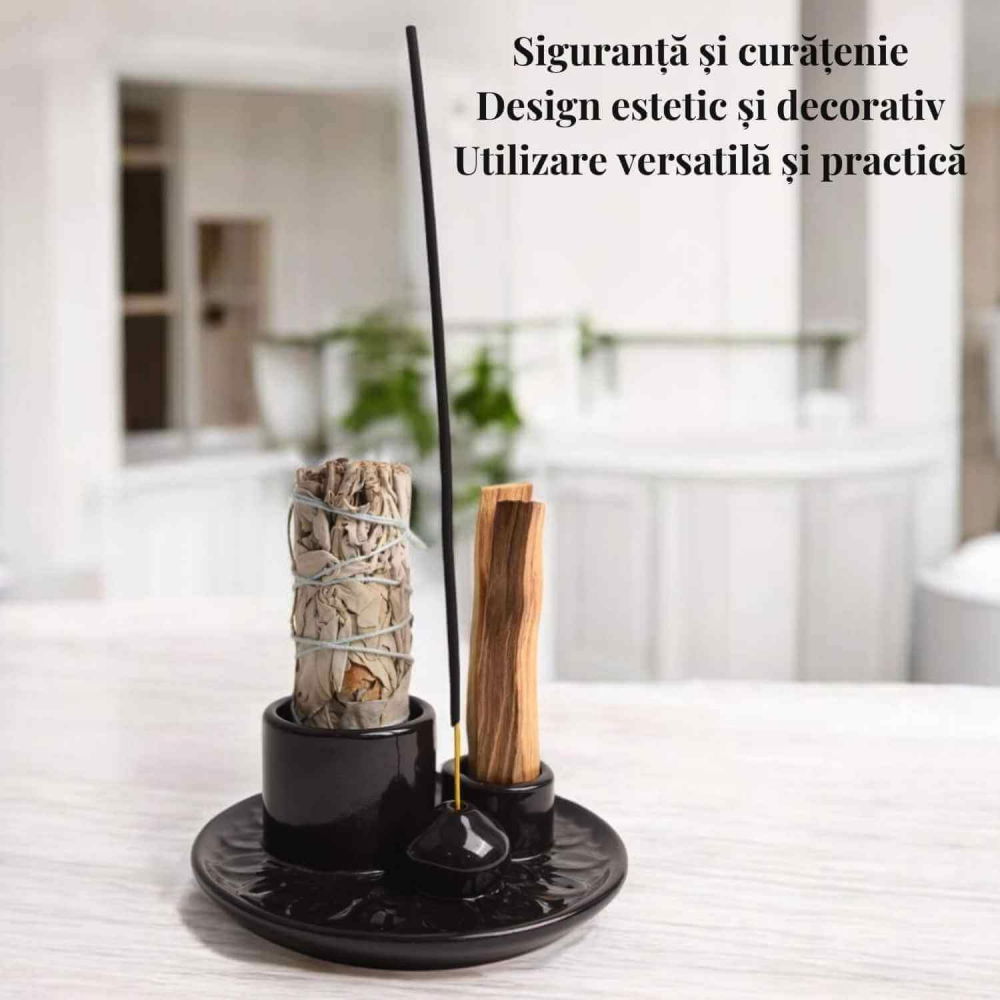 Suport ceramica pentru salvie, palo santo si betisoare – Eleganta si purificare [3]
