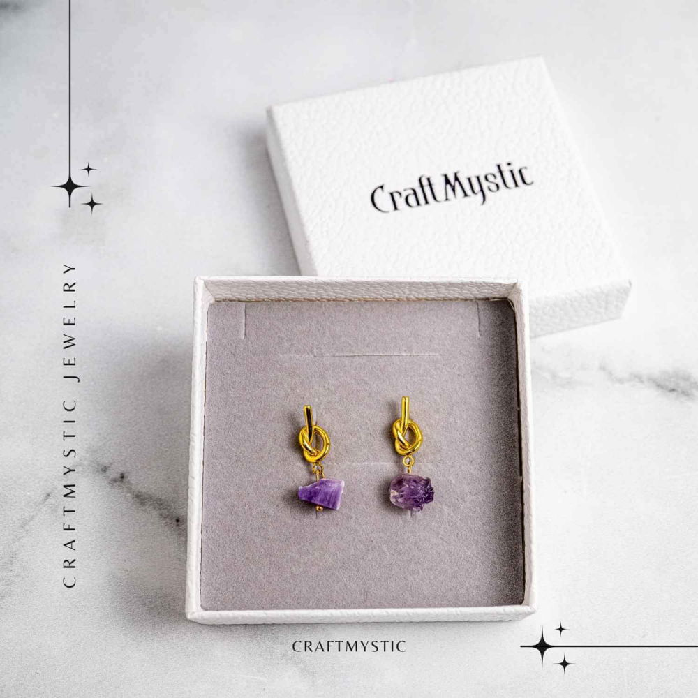 Talisman al Claritatii – Cercei cu Ametist si Nod Elegant [7]