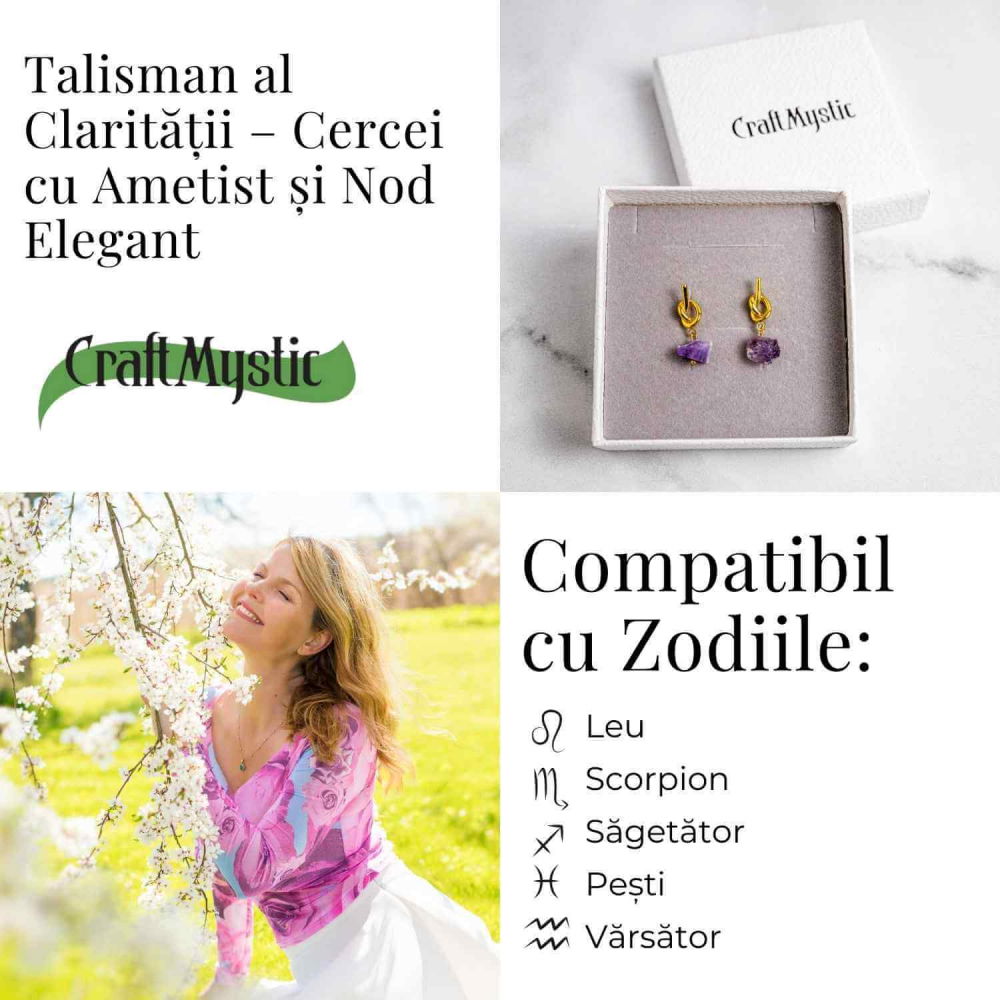 Talisman al Claritatii – Cercei cu Ametist si Nod Elegant [5]