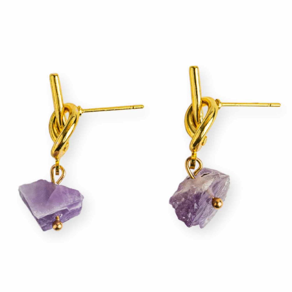 Talisman al Claritatii – Cercei cu Ametist si Nod Elegant [1]