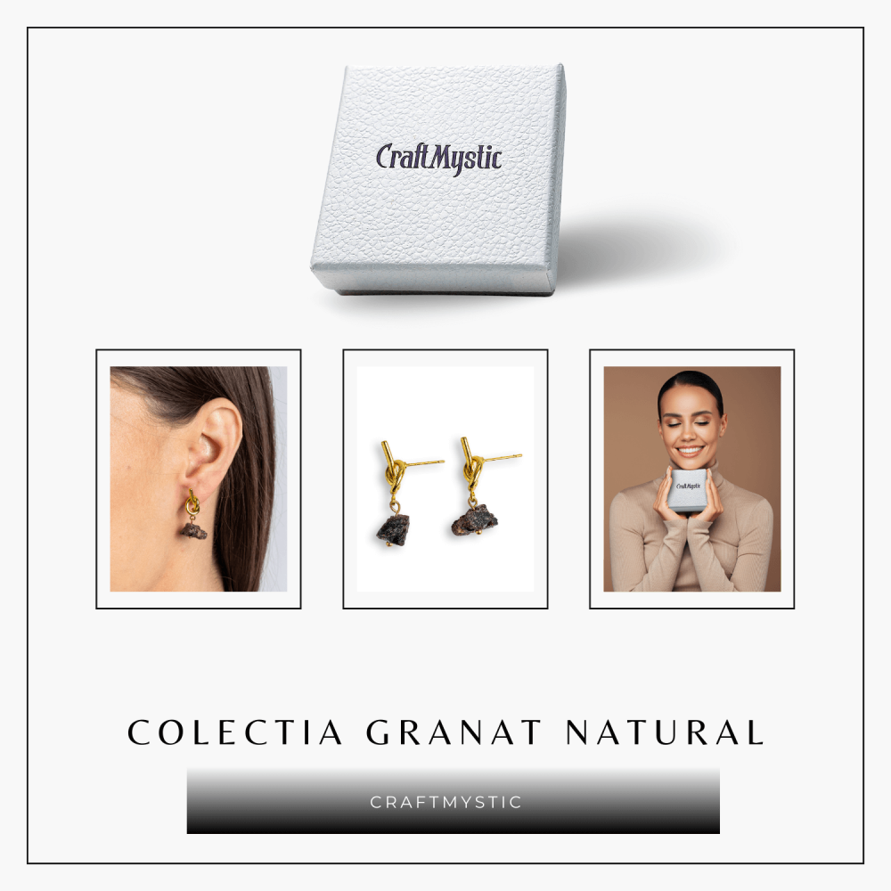 Talisman al Curajului – Cercei cu Granat si Nod Elegant [7]