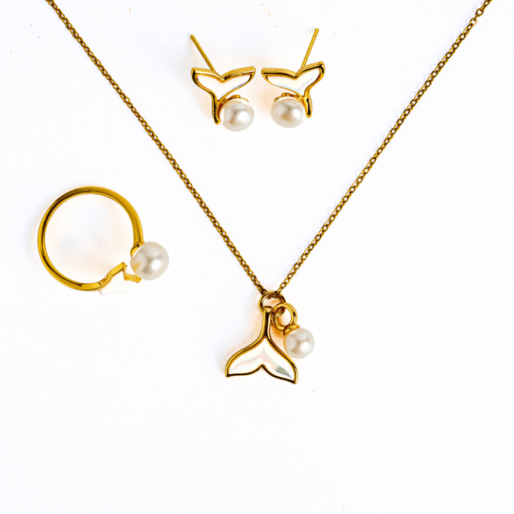 Bijuterii in armonie – Set cu Inel, colier si cercei cu vibe cald si marin [9]