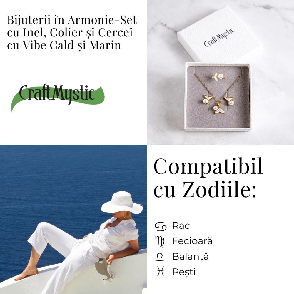 Bijuterii in armonie – Set cu Inel, colier si cercei cu vibe cald si marin [5]