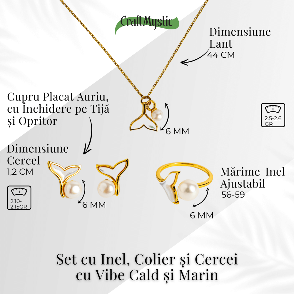 Bijuterii in armonie – Set cu Inel, colier si cercei cu vibe cald si marin [3]
