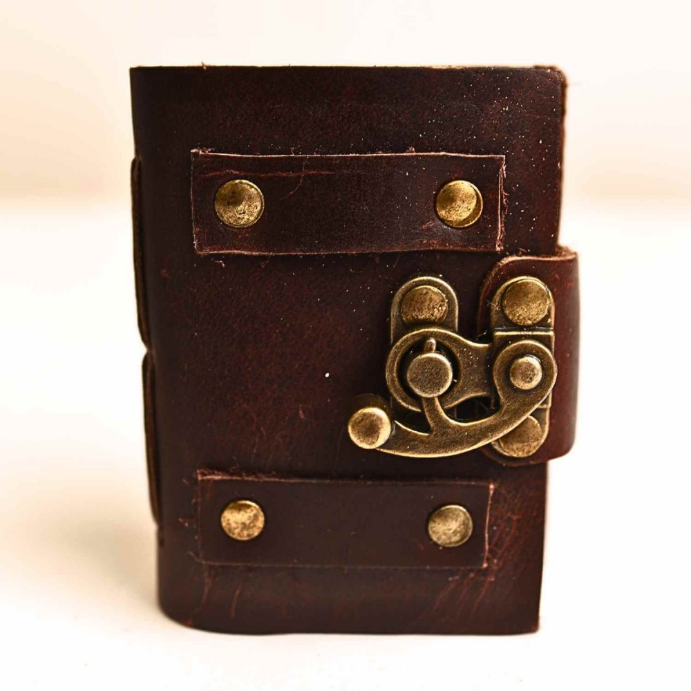 Mini Jurnal vintage din piele cu incuietoarea de epoca  – Intimitate si stil retro [11]