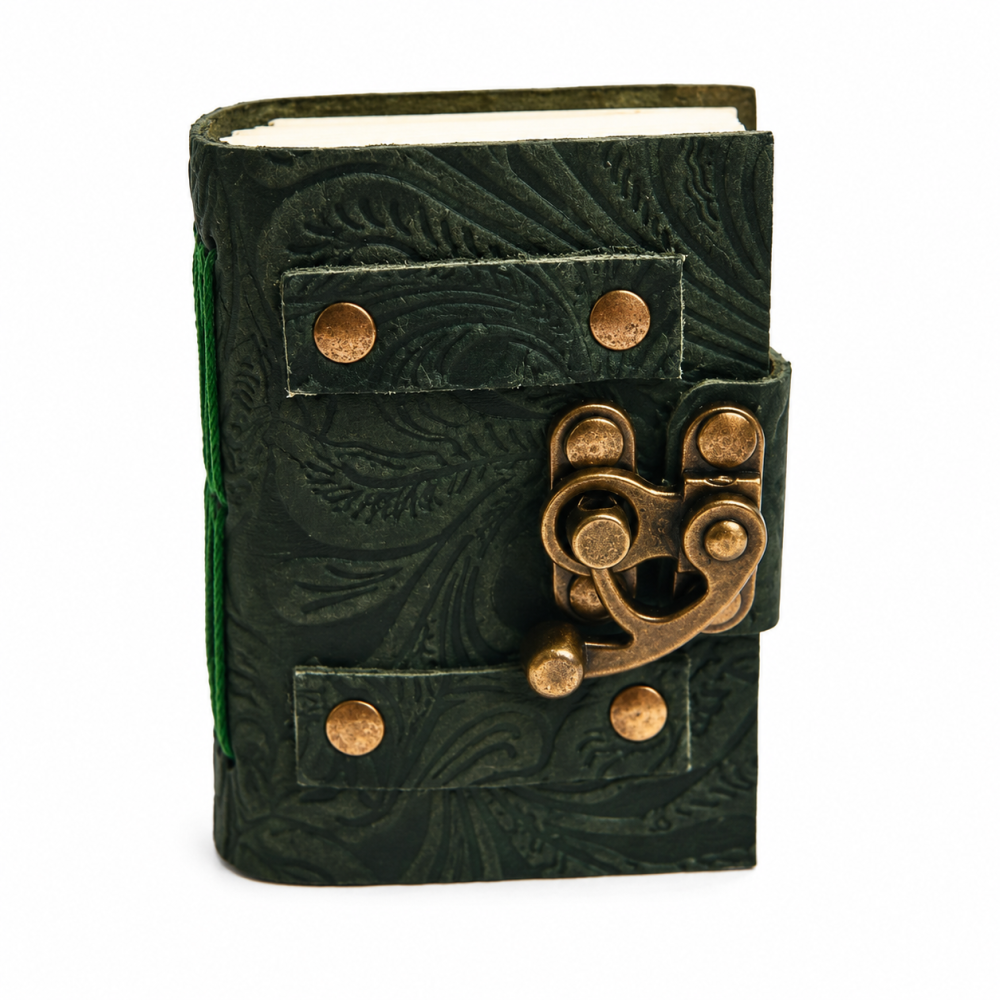 Mini Jurnal vintage din piele cu incuietoarea de epoca  – Intimitate si stil retro [1]