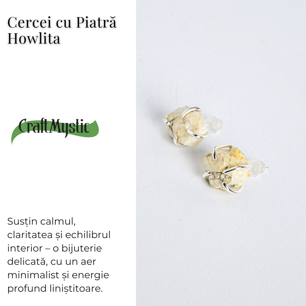Cercei cu piatra Howlita – Minimalism cu energie linistitoare [6]