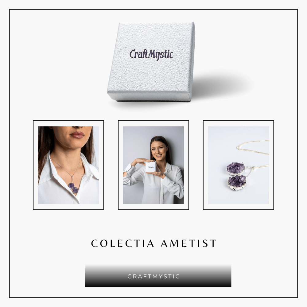 Doua cristale, o vibratie pura – Colier cu ametist pentru protectie si pace interioara [9]