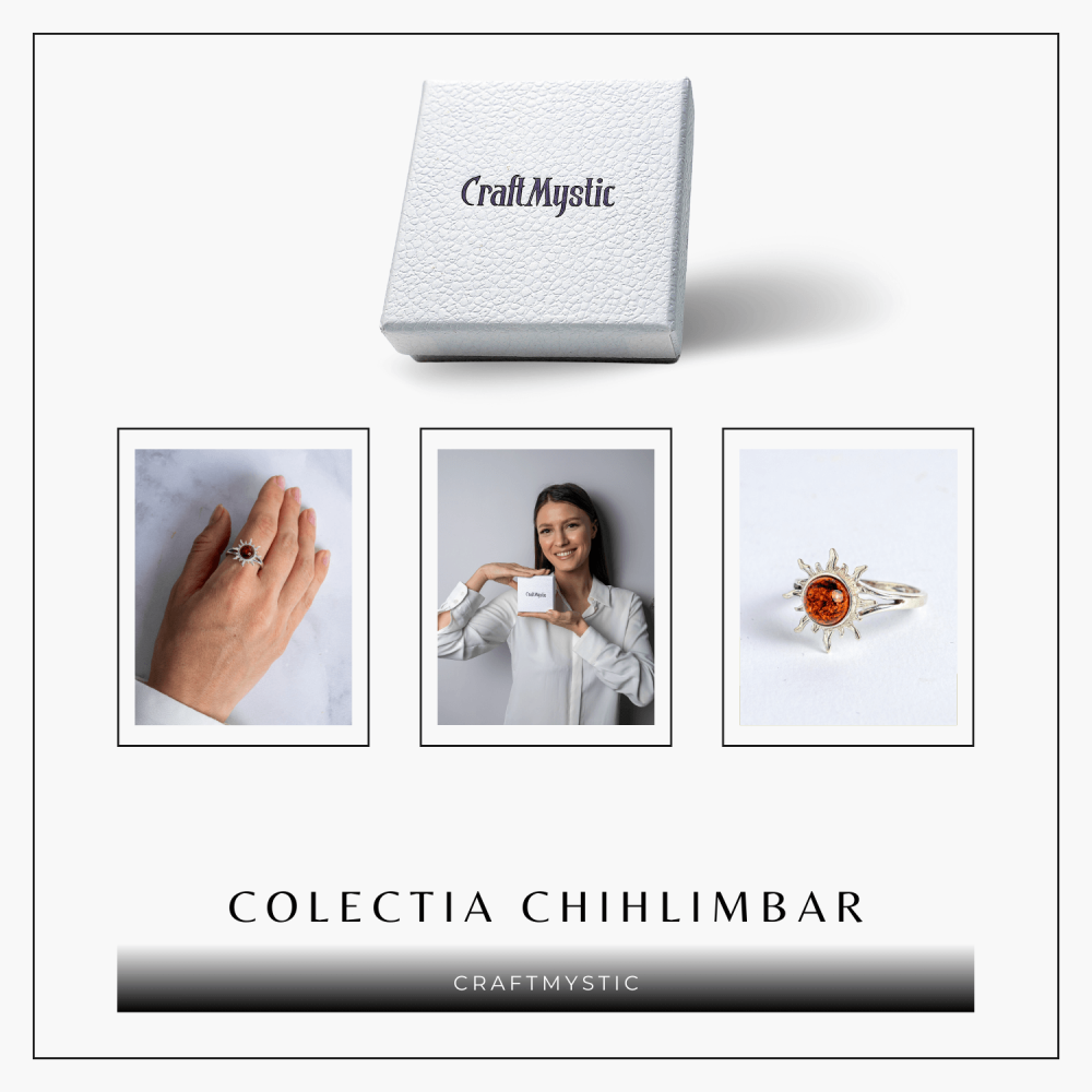 Inel Soare cu chihlimbar si montura argint 925 – Lumina si caldura la degetul tau [7]