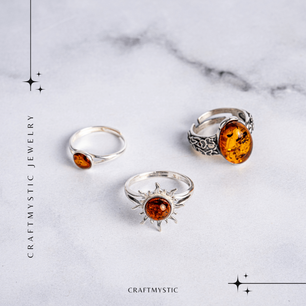 Inel Soare cu chihlimbar si montura argint 925 – Lumina si caldura la degetul tau [8]