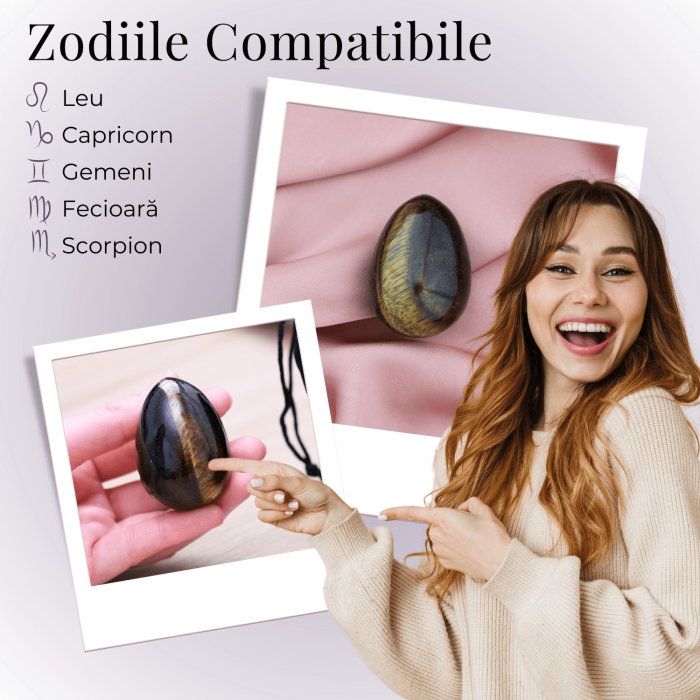 Ou Handmade de 50mm din Piatra Naturala de Ochi de Tigru [6]