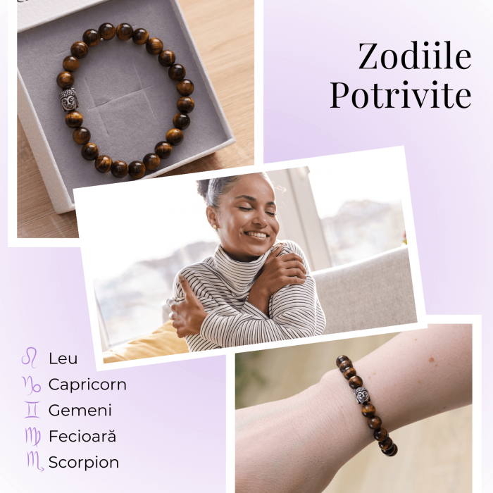 Bratara Elastica cu Margele 8mm din Piatra Naturala Ochi de Tigru si Pandantiv Buddha [3]