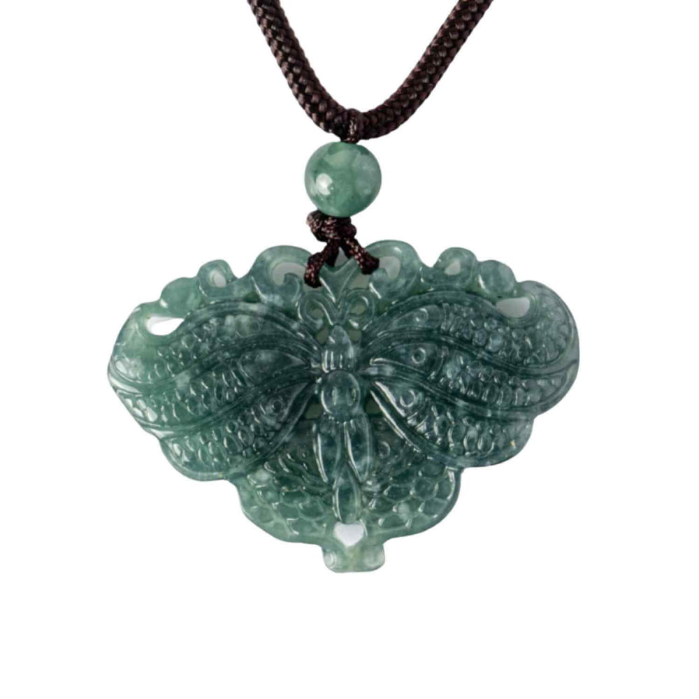 Transformare si Armonie - Colier Fluture din Jad Albastru de Guatemala [1]