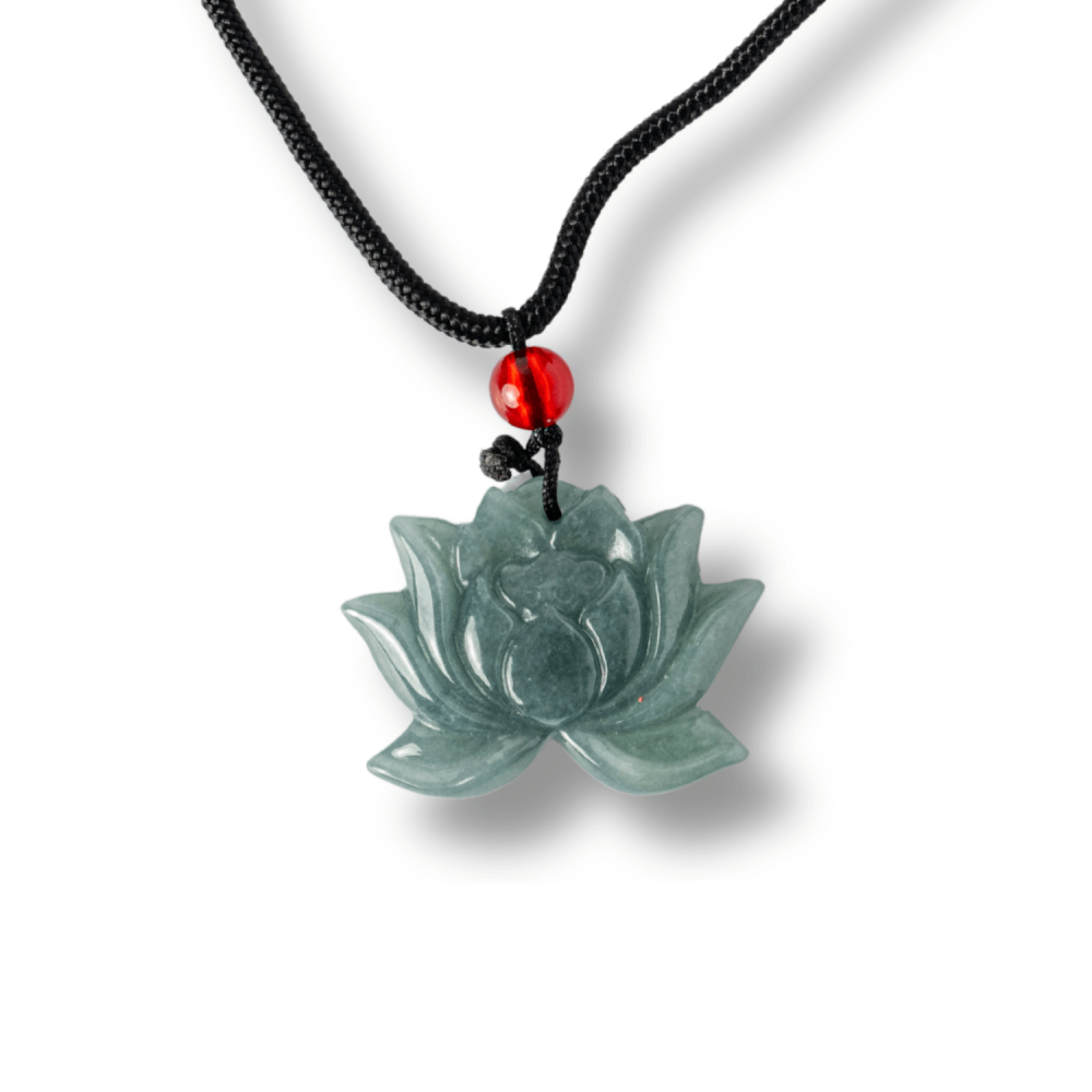 Puritate si Liniste – Colier Lotus din Jad Albastru de Guatemala [9]