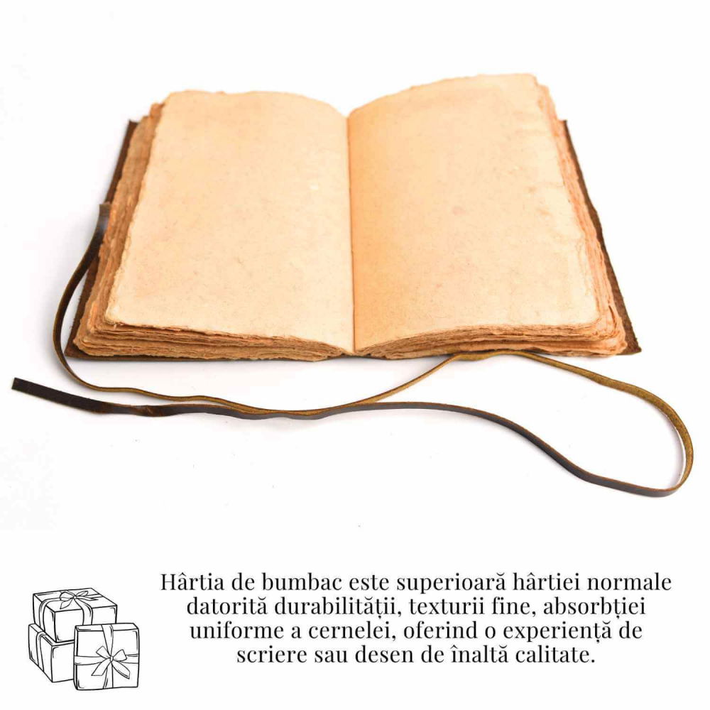Jurnal piele naturala cu Arborele Vietii si hartie de bumbac – Creativitate si conexiune spirituala [7]
