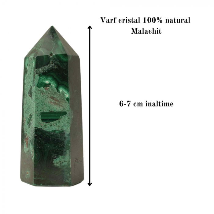 Turn din cristal natural Malachit 6-7 cm: Energie purificatoare si transformarea vietii tale [2]