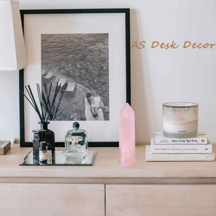 Turn Obelisc de 10-11 cm din Cuart Roz Natural, Bagheta Mare de Cristal Vindecator cu 6 Fatete pentru Reiki, Chakra, Terapie de Meditatie [5]