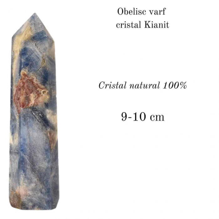 Turn cristal natural Kianit albastru 9 -10 cm - Punct Energetic pentru Meditatie si Alinierea Chakrelor [2]