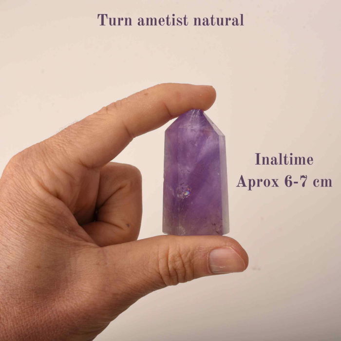 Turn de cristal semipretios vindecator hexagonal Ametist - Obelisc cu inaltimea intre 6-7 cm [2]