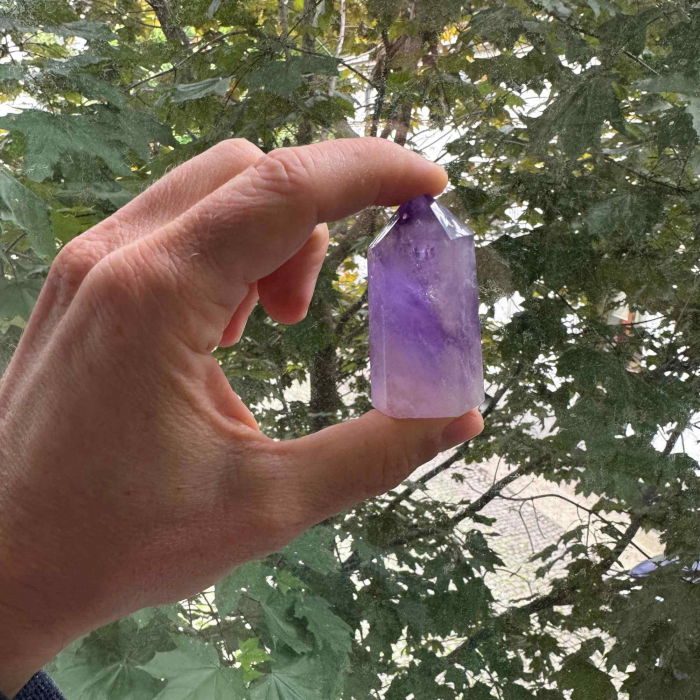 Turn de cristal semipretios vindecator hexagonal Ametist - Obelisc cu inaltimea intre 6-7 cm [4]