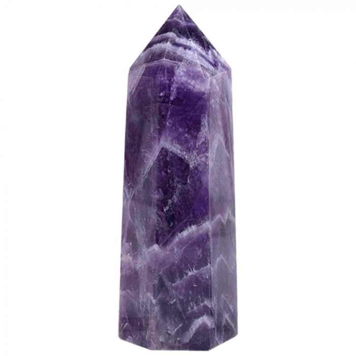 Turn de cristal semipretios vindecator hexagonal Ametist - Obelisc cu inaltimea intre 8-9 cm [1]