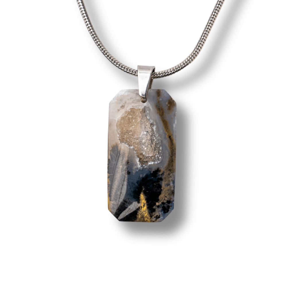 Colier Titanium cu Agat Dendritic Dreptunghiular – NaturA, Echilibru si Conexiune Interioara [1]