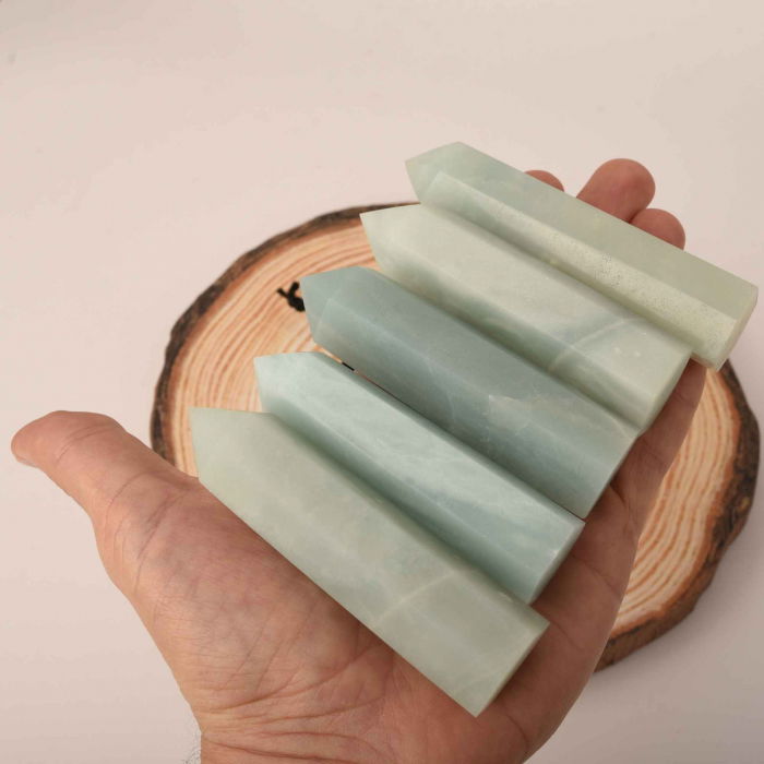 Turn din cristal natural unicat Acvamarin 9-10 cm - Cunoscut ca piatra curajului si a comunicarii clare [5]