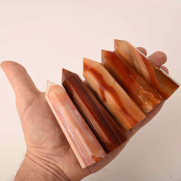 Turn din cristal natural unicat Carneol 9-10 cm - Ajuta la echilibrarea emotiilor, ameliorarea stresului si stimularea claritatii mentale [5]