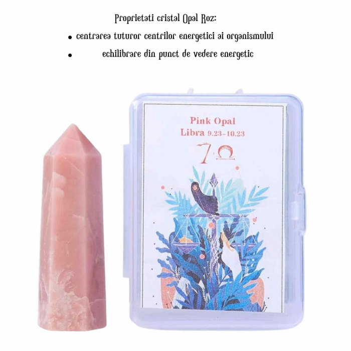 Varf de Cristal 6 cm pentru cele 12 zodii - Pietre semipretioase specifice zodiei - Un cadou deosebit [3]